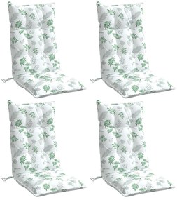 Almofadões p/ cadeira encosto alto 4 pcs tecido oxford folhas