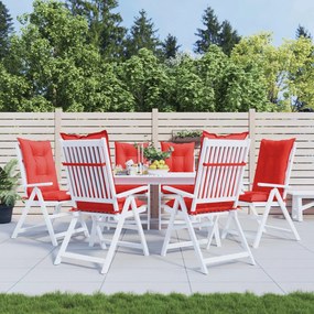 vidaXL Almofadões para cadeiras altas de jardim 6 pcs tecido vermelho