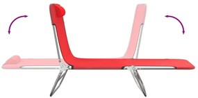 Espreguiçadeiras dobráveis 2 pcs textilene e aço vermelho