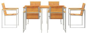 Conjunto de Jantar de Jardim 7 Peças vidaXL Madeira Acácia Maciça