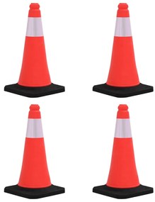 vidaXL Cones de sinalização refletores com bases pesadas 4 pcs 50 cm