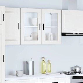 Armário de parede de cozinha com porta de vidro Porto branco