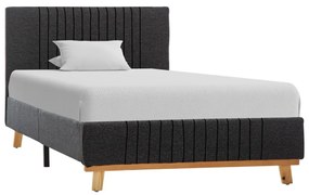 Estrutura de cama em tecido 90x200 cm cinzento-escuro