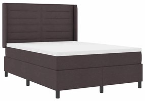 Cama Box com Colchão e LED Marron Escuro 140x200 cm Tecido