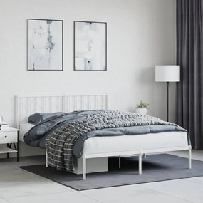 vidaXL Estrutura de cama com cabeceira 150x200 cm metal branco
