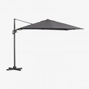 Parasol 295x295 Cm Em Tecido E Alumínio Hydra Cinza Grafito - Sklum