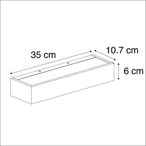 Candeeiro de parede alongado de design branco 35 cm - Houx Design