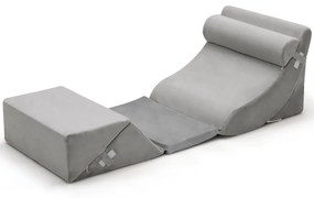 Conjunto de travesseiros ortopédicos para cama almofadas de cunha ajustáveis ​​de espuma para pescoço, costas, pernas, capa lavável na máquina cinza