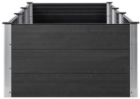 Canteiro de jardim elevado 300x100x54 cm WPC cinzento