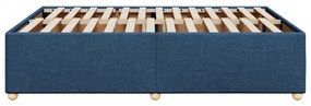 Estrutura de cama sem colchão 160x200 cm tecido azul