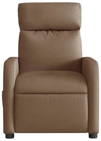 Poltrona de massagens reclinável elétrica tecido castanho