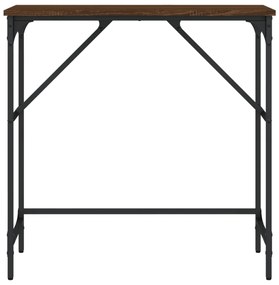 Mesa consola 75x32x75 cm derivados madeira carvalho castanho