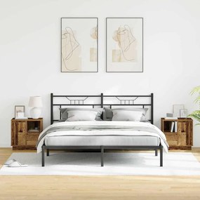 Cômodas de Cabeceira com LED 2 pcs Madeira Velha 50x34,5x50 cm