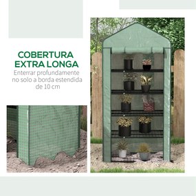 Estufa de Jardim de 5 Prateleiras Estufa Resistente com 1 Porta com Fe