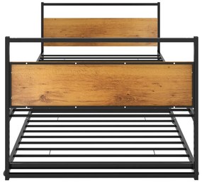 Estrutura de cama de puxar 90x200 cm metal preto