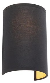 Candeeiro de parede moderno preto e dourado - Simple Drum