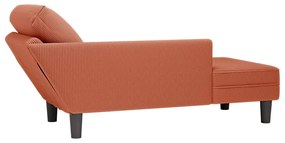 Chaise lounge com almofada tecido corduroy laranja