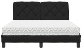 Cama com colchão 140x190 cm tecido preto