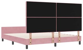 Estrutura de Cama vidaXL Rosa 180x200 cm Veludo