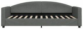 Sofá-cama 90x200 cm tecido cinzento-escuro