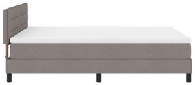 Cama Box Spring com Colchão Taupe 140x200 cm Tecido