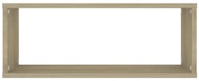 Prateleiras parede forma de cubo 2 pcs carvalho sonoma