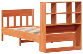 Cama sem colchão 90x190 cm madeira de pinho maciça castanho-mel