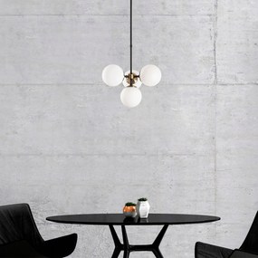 Chandelier Akkas – Preto Antique Creme – 43 x 43 x 47-89 cm
