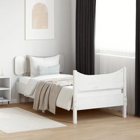 Cama sem colchão 90x190 cm madeira de pinho maciça branco