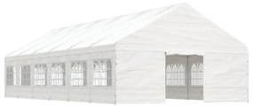 Gazebo com telhado 13,38x5,88x3,75 m polietileno branco