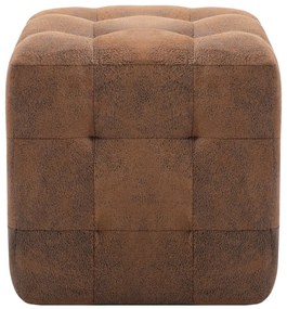 Mesas de cabeceira 2pcs 30x30x30 cm camurça artificial castanho