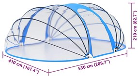 Cúpula de piscina oval 530x410x210 cm