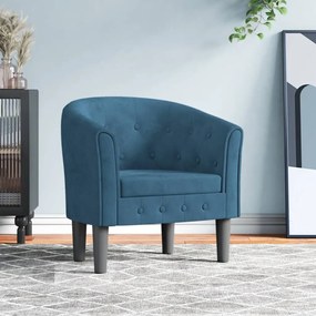 vidaXL Poltrona veludo azul-escuro
