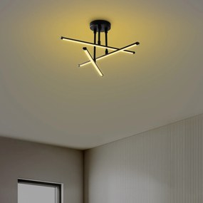 Candeeiro de Teto Ledflower – Preto – 51x26x51 cm