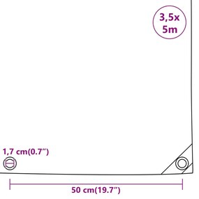 Lona 650 g/m² 3,5x5 m preto