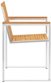 Cadeiras de jardim com almofadões 2 pcs teca maciça e aço