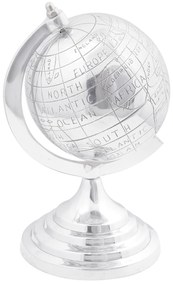 vidaXL Escultura Globo Prateada 16.5x14x26 cm Alumínio