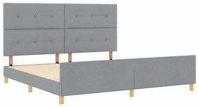 Cama vidaXL Cinza Claro 200x200 cm Tecido