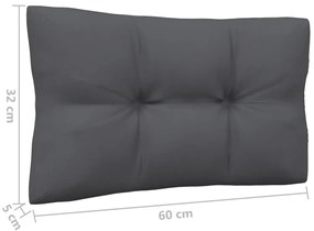 9 pcs conj. lounge de jardim com almofadões antracite pinho