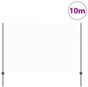 Postes de Cerca vidaXL 10 pcs Canal U Cinza 150 cm Aço