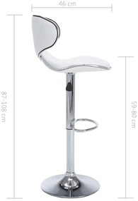 Bancos de bar 2 pcs couro artificial branco