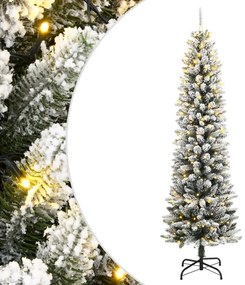 Árvore de Natal artificial com 150 luzes LED e neve 150 cm