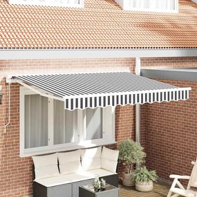 vidaXL Toldo Retrátil Manual Antracite e Branco 250 x 200 cm