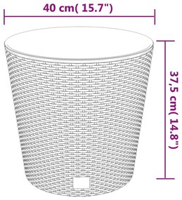 Vaso com interior removível 35 / 37,5 L vime PP antracite