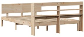 Estrutura de cama com cabeceira 140x200 cm pinho maciço