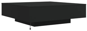 Mesa de centro com luzes LED 100x100x31 cm preto