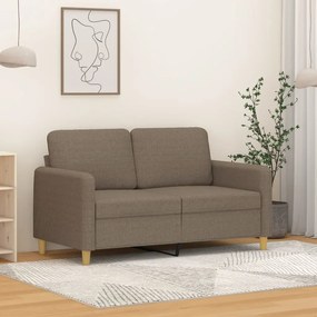 vidaXL Sofá de 2 lugares tecido 120 cm cinzento-acastanhado