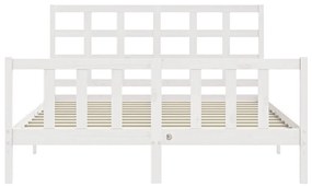 Cama sem colchão 160x200 cm madeira de pinho maciça branco