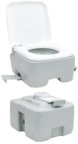 Vaso Sanitário Portátil vidaXL Cinza e Branco Plástico 20 L