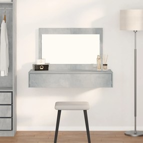 Mesa de Toucador Suspensa Cinza Concreto 100x40x70 cm
